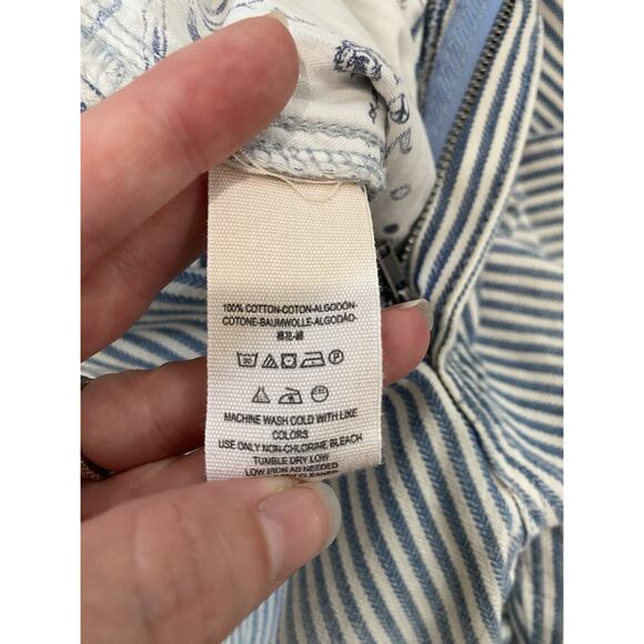 Free People We The Free Pants Size 24 Daydreamer Cotton Railroad Striped Casual - Picture 6 of 14